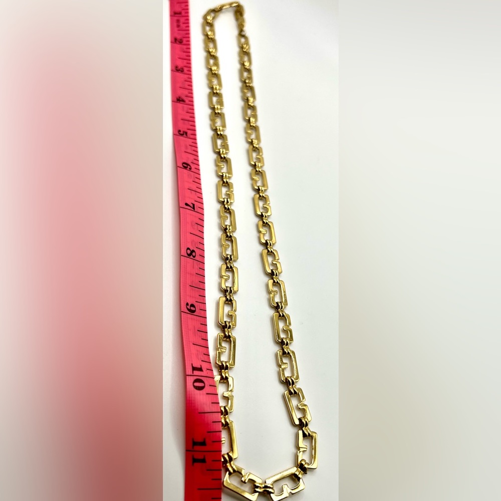 Authentic Vintage Givenchy Gold Logo Necklace - Picture 7 of 8